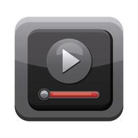 media player app button menu isolated icon vector