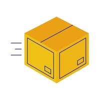 box carton delivery service flat style vector