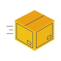 box carton delivery service flat style vector