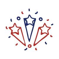 fireworks splash line style icon vector