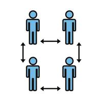 group of humans with social distance vector