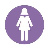 female avatar silhouette block style vector