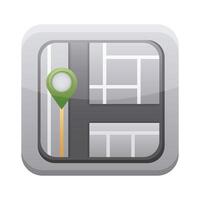 GPS app button menu isolated icon vector