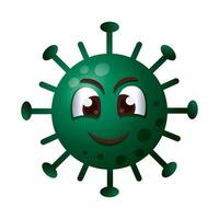 covid19 particle happy emoticon character vector