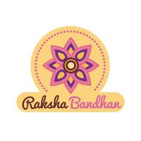 Happy Raksha Bandhan Celebration With Flower Decoration Flat Style vector