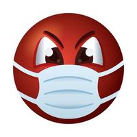 emoji wearing medical mask gradient style vector