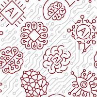 A seamless pattern for artificial intelligence theme vector