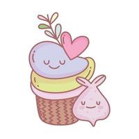 cupcake and garlic menu restaurant food cute vector