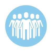 men avatars silhouettes block style vector