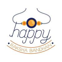 Happy Raksha Bandhan Celebration With Wristband Flat Style vector