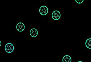 Fondo de vector verde oscuro con símbolos ocultos.