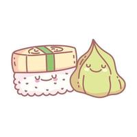 sushi rice and wasabi menu restaurant food cute vector