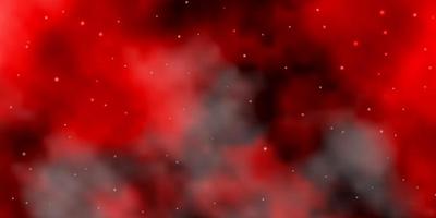 Dark Red vector pattern with abstract stars.