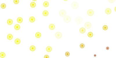 Light Yellow vector background with bubbles.