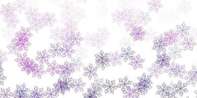 Light purple vector doodle template with flowers.