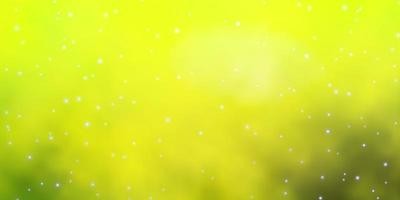 Light Green, Yellow vector background with colorful stars.