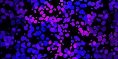 Dark purple, pink vector background with random forms.