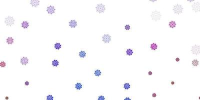 Light blue, red vector layout with beautiful snowflakes.