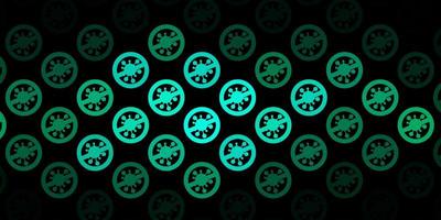 Dark Green vector pattern with coronavirus elements