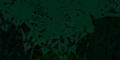 Dark green vector background with triangles.