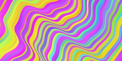 Light Multicolor vector pattern with curved lines.