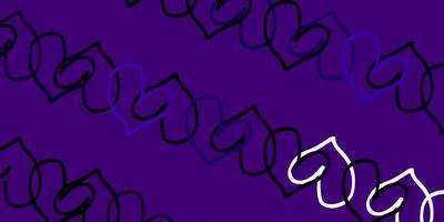 Light Purple vector background with Shining hearts.