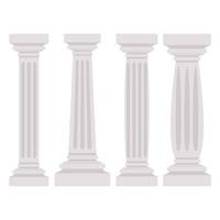 Ilustración de diseño de vector de columnas antiguas aislado sobre fondo blanco
