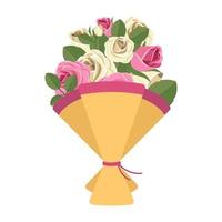 Bouquet of flowers vector design illustration isolated on white background