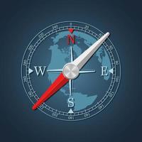 Magnetic compass vector design illustration isolated on background