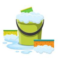 Bucket with water vector design illustration isolated on white background