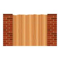 Wooden fence with pillars of bricks vector design illustration isolated on white background