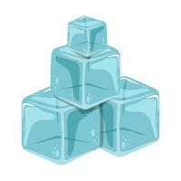 Ilustración de diseño de vector de cubo de hielo aislado sobre fondo blanco