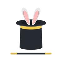 Magic hat with rabbit vector design illustration isolated on white background