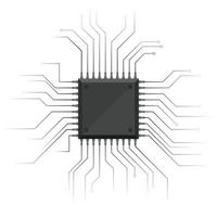 Computer chip vector design illustration isolated on white background