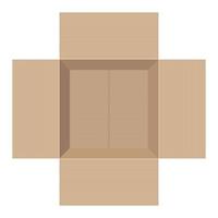 Cardboard box top view vector design illustration isolated on white background