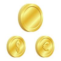 Shiny coin vector design illustration isolated on white background