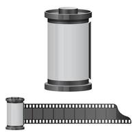 Ilustración de diseño de vector de rollo de película de cámara aislado sobre fondo blanco