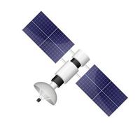 Ilustración de diseño de vector de satélite aislado sobre fondo blanco