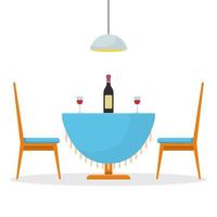 Mesa de comedor ilustración de diseño vectorial aislado sobre fondo blanco. vector