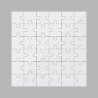 Ilustración de diseño de vector de piezas de rompecabezas aislado sobre fondo gris