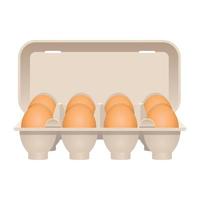 Chicken eggs in carton vector design illustration isolated on white background