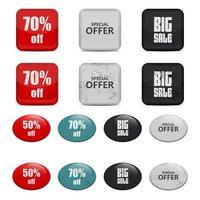 Glossy sale button vector design illustration isolated on white background