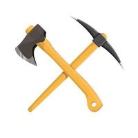 Axe and pickaxe vector design illustration isolatd on white background