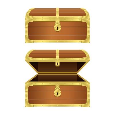 Closed antique treasure chest. Vector cartoon illustration 25870294 Vector  Art at Vecteezy