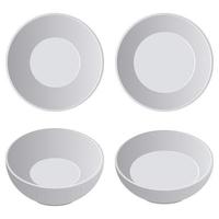 Ilustración de diseño de vector de plato de porcelana realista aislado sobre fondo blanco