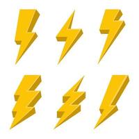 Thunderbolt vector design illustration isolated on white background