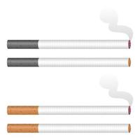 Ilustración de diseño de vector de cigarrillo aislado sobre fondo blanco