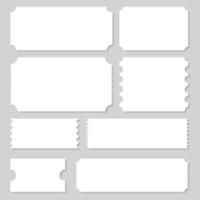 Empty ticket template vector design illustration isolated on grey background