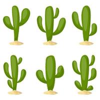 cactus set ilustración de diseño vectorial aislado sobre fondo blanco vector