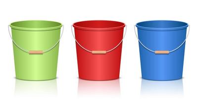 Realistic bucket vector design illustration isolated on white background